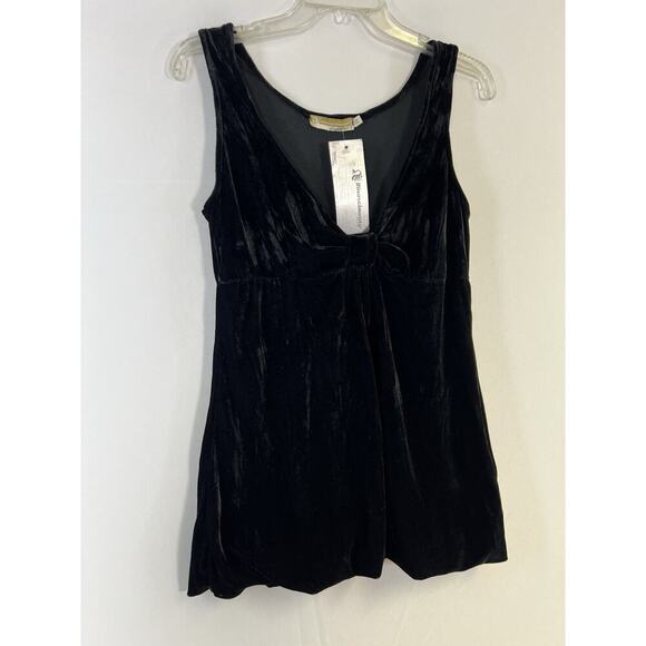 NWT VTG Y2K Black Babydoll Top Velvet Fairycore Whimsigoth Dark Romance Italy - Picture 8 of 11